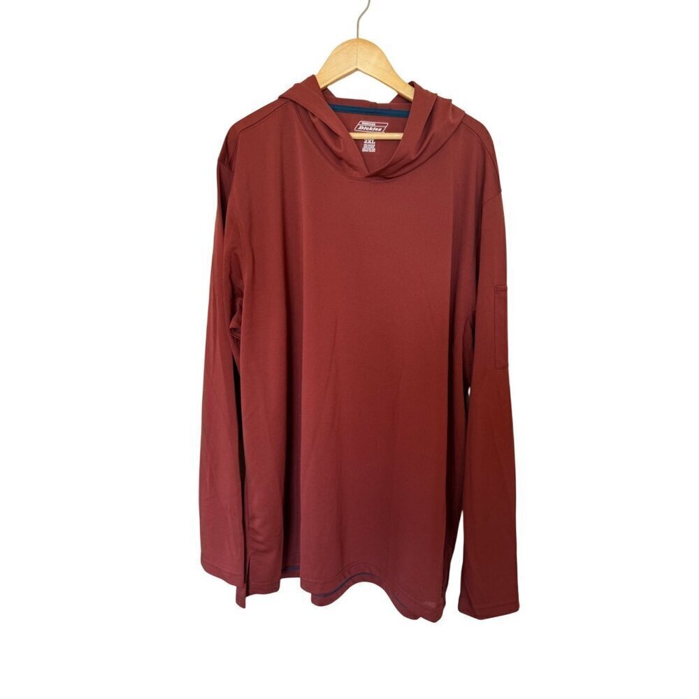 Genuine Dickies Hoodie Long Sleeve Performance Sun Shirt Size XXL Red